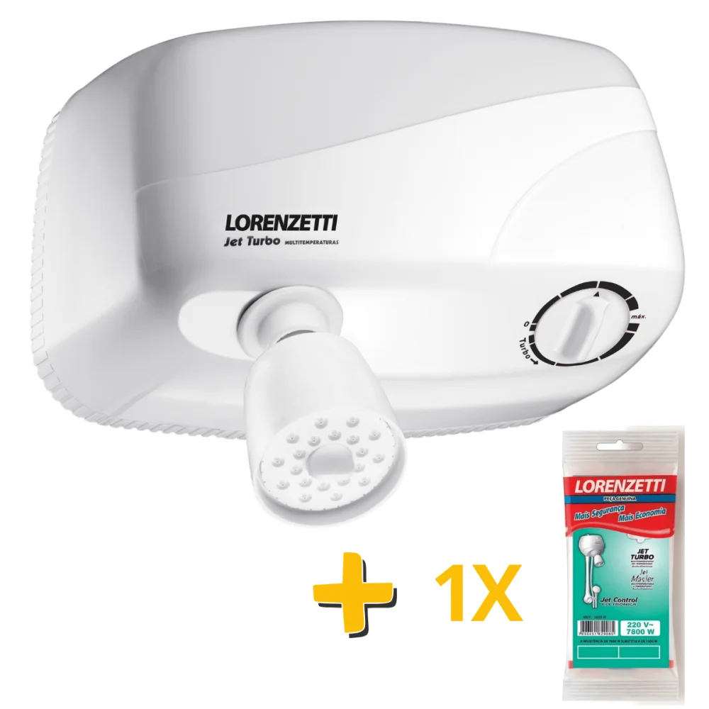 Chuveiro Jet Turbo Com Resistência Extra 220v 7800w Lorenzetti