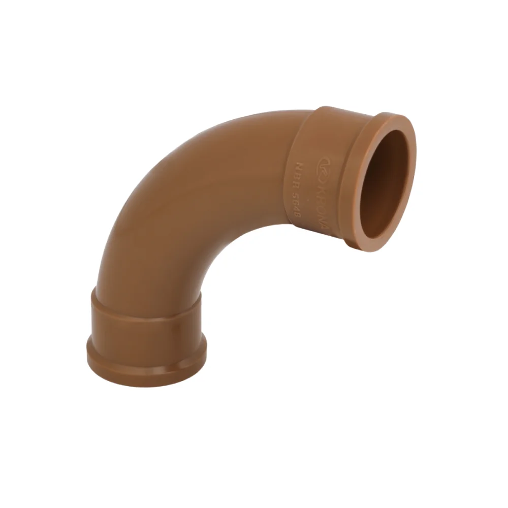 Curva Longa 90º PVC Marrom Soldável 25mm Krona