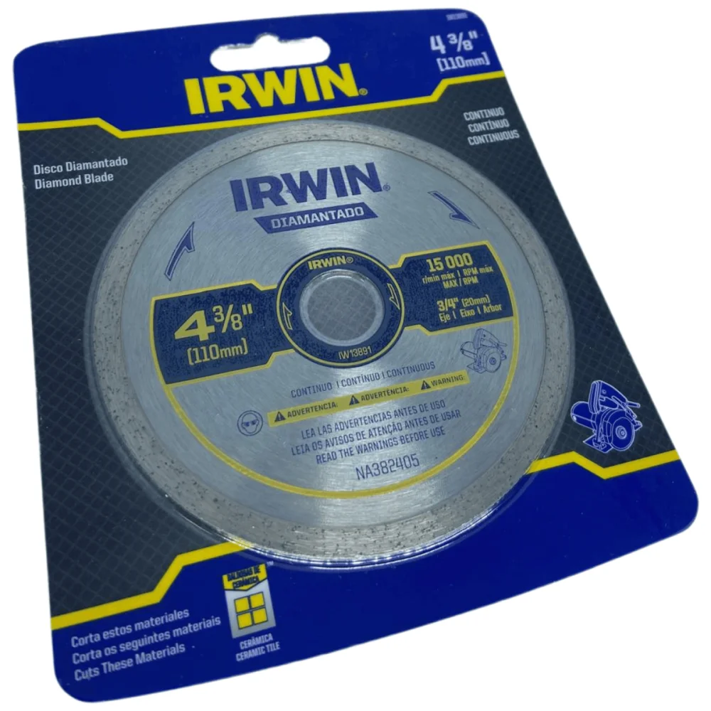 Disco Diamantado Contínuo Liso 110x20mm Irwin