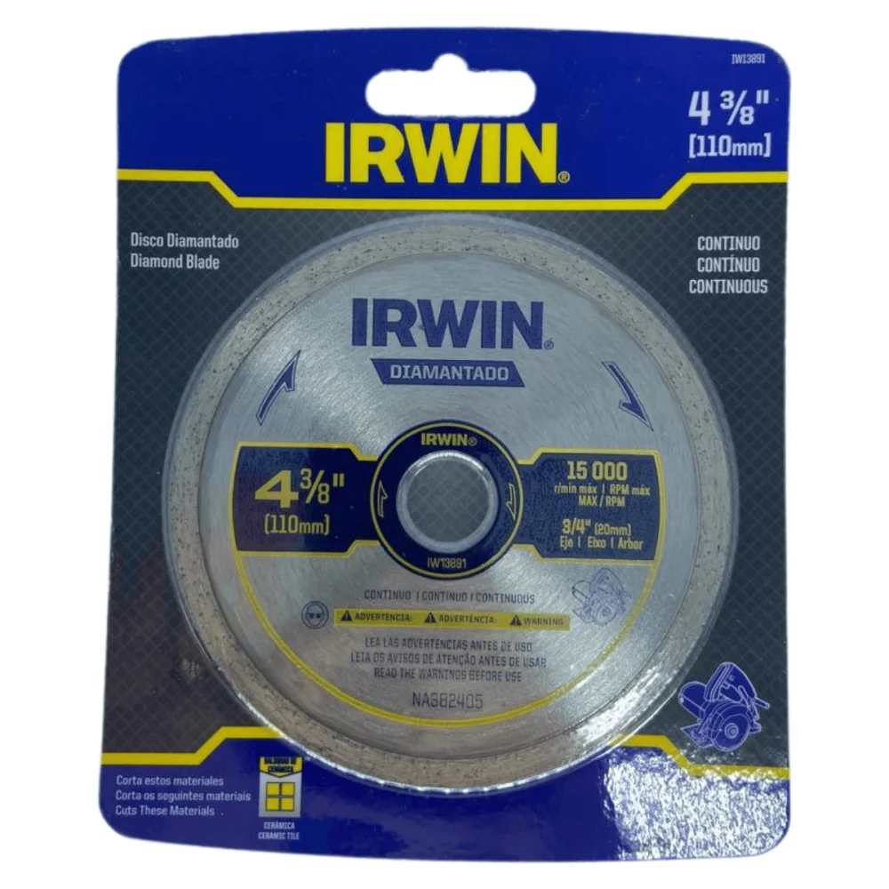 Disco Diamantado Contínuo Liso 110x20mm Irwin