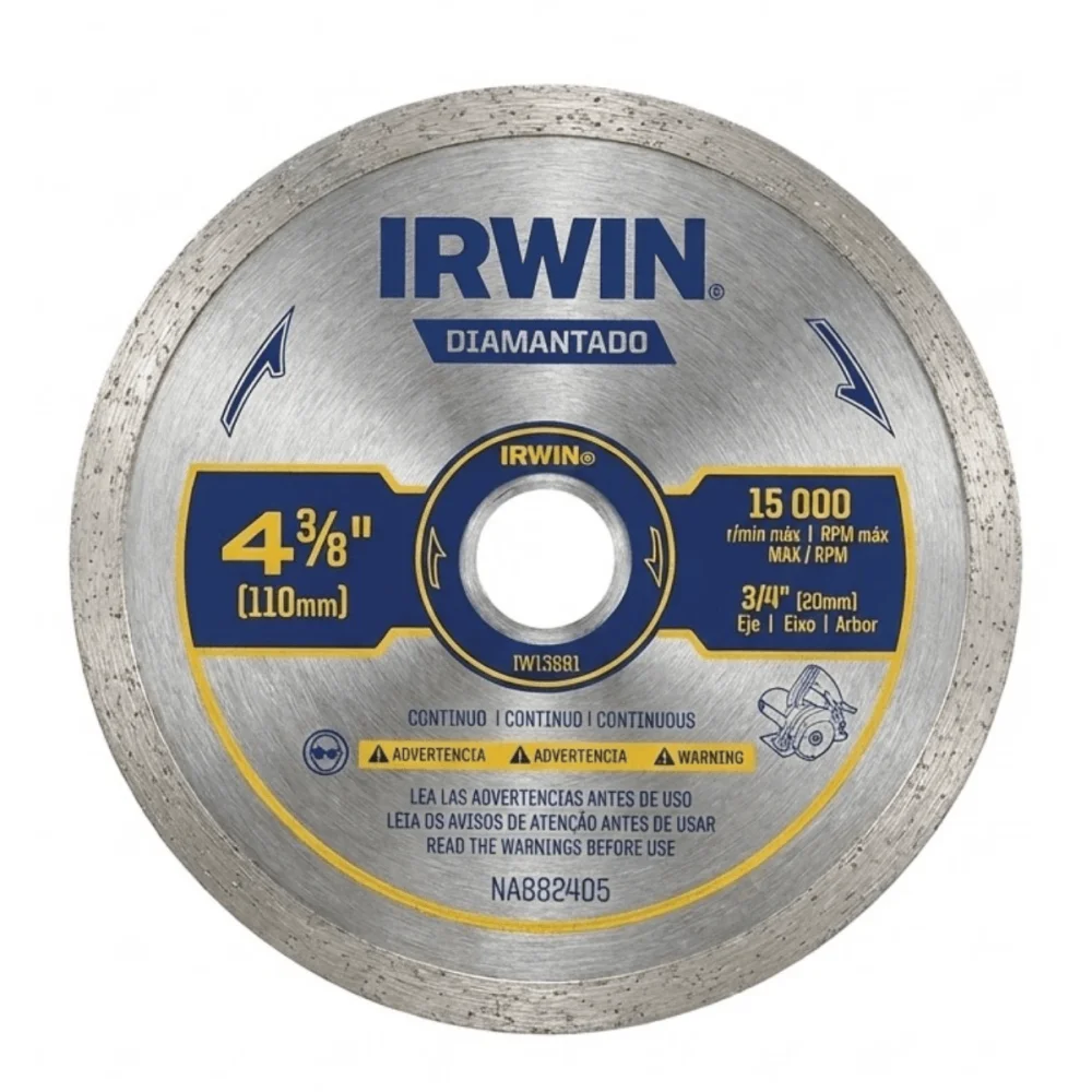 Disco Diamantado Contínuo Liso 110x20mm Irwin