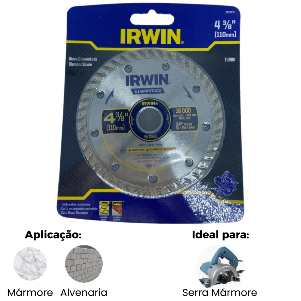 Disco Diamantado Turbo 110x20mm Irwin