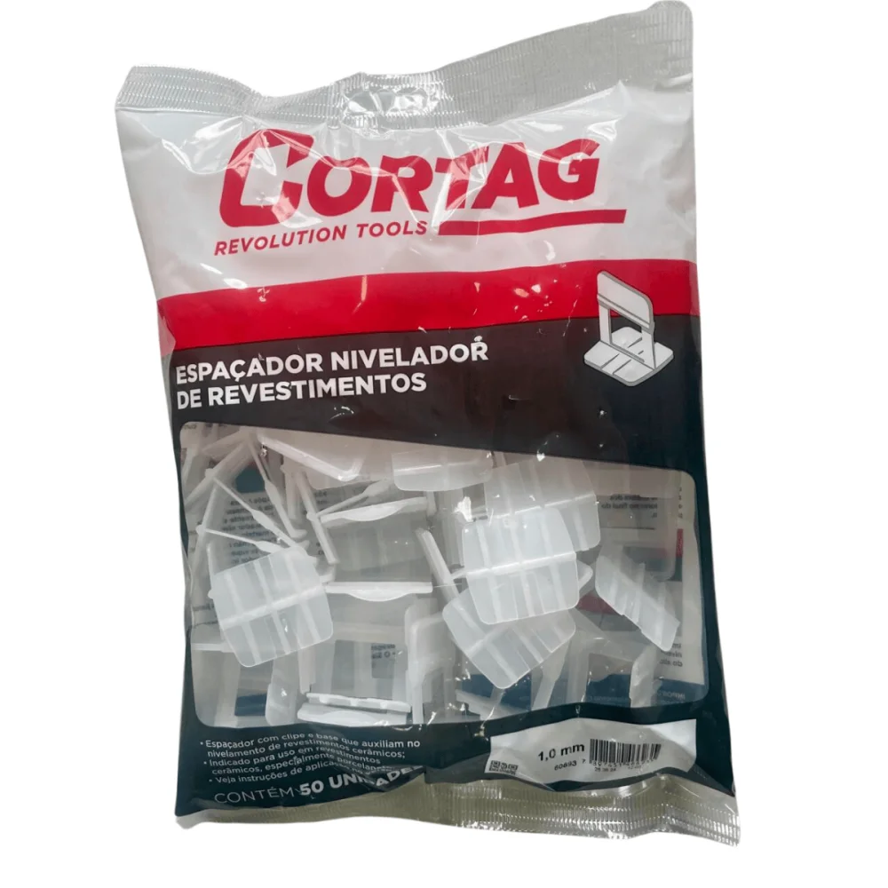 Espaçador Nivelador De Revestimentos 1,0mm 50 peças Cortag