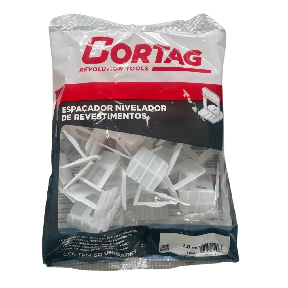 Espaçador Nivelador De Revestimentos 2,0mm 50 peças Cortag