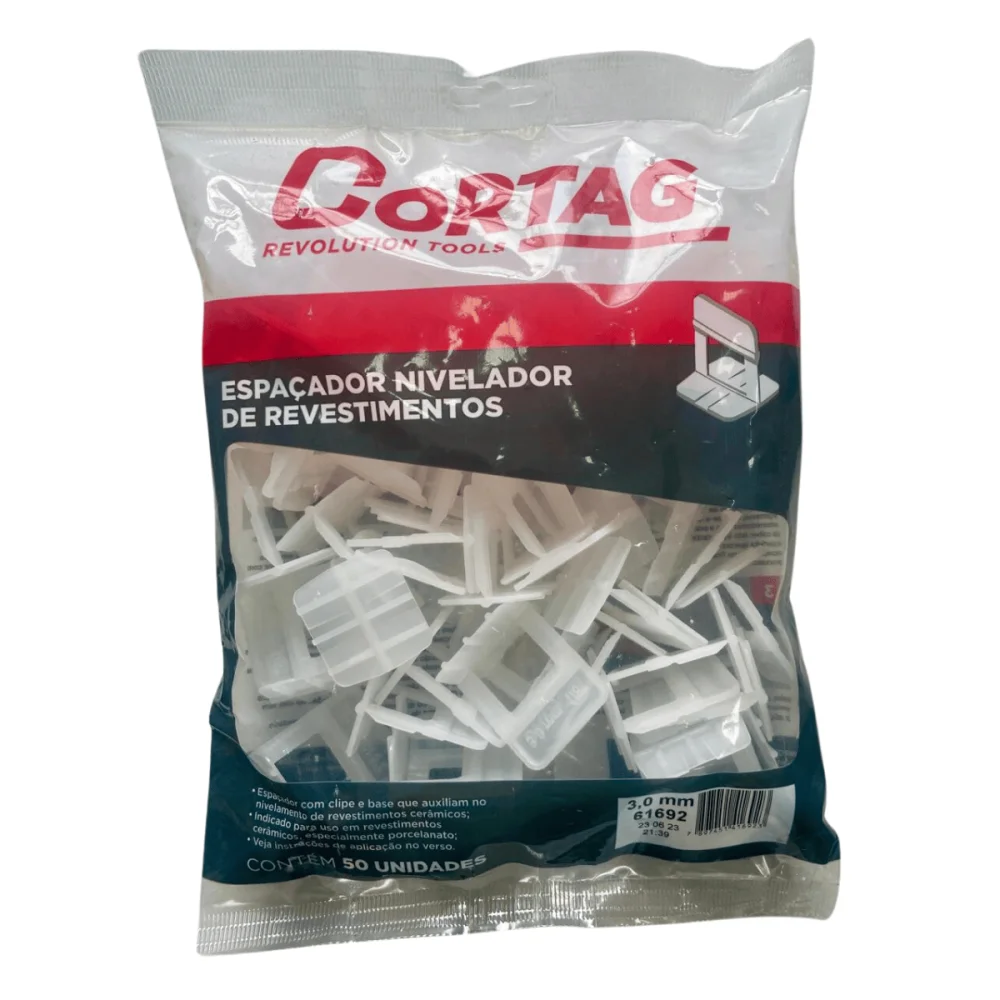 Espaçador Nivelador De Revestimentos 3,0mm 50 peças Cortag
