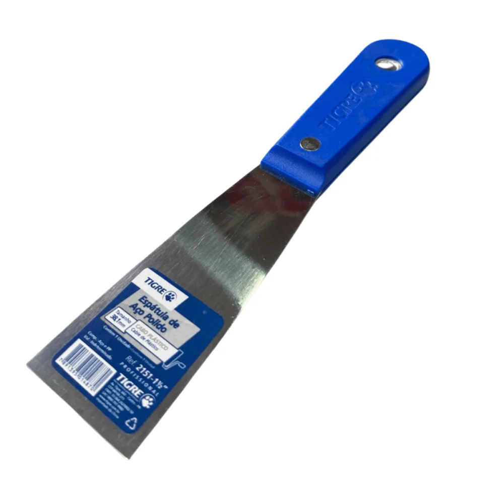 Espátula de Aço Polido 1.1/2" (38,1mm) Cb Plástico Ref.2151 Tigre