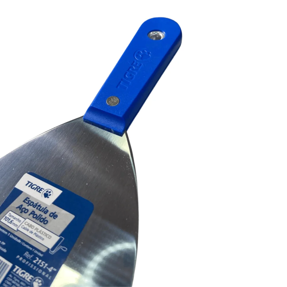 Espátula de Aço Polido 4" (101,6mm) Cb Plástico Ref.2151 Tigre
