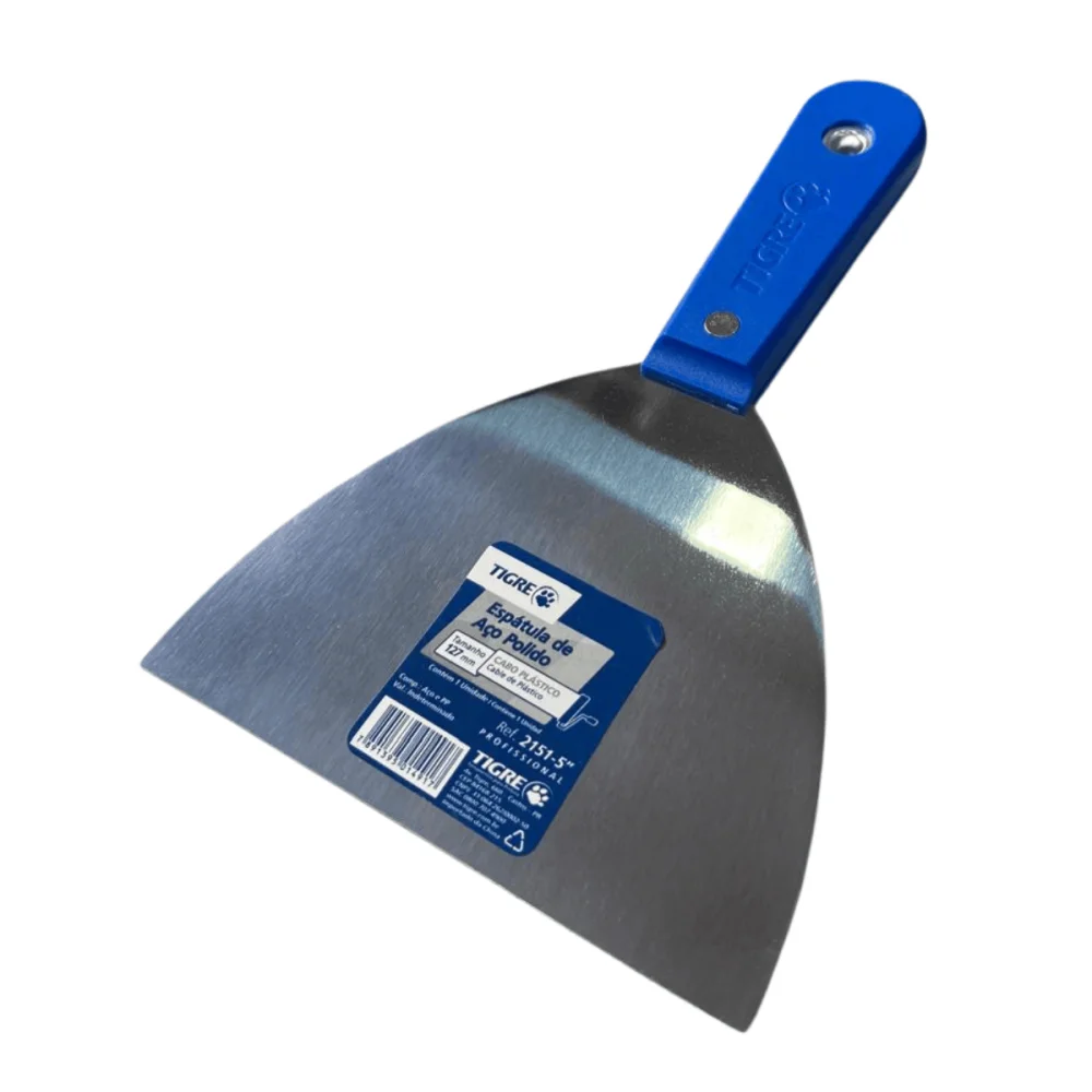 Espátula de Aço Polido 5" (127mm) Cb Plástico Ref.2151 Tigre