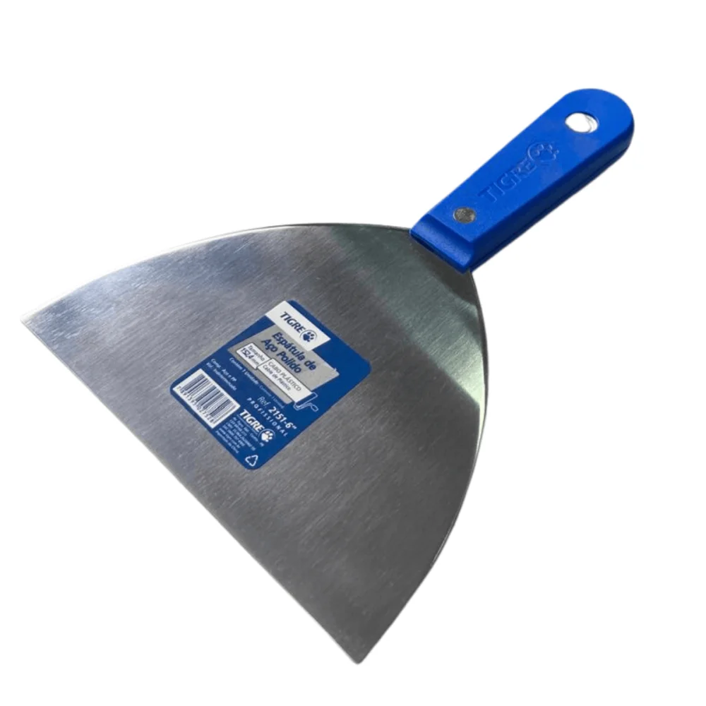 Espátula de Aço Polido 6" (152,4mm) Cb Plástico Ref.2151 Tigre