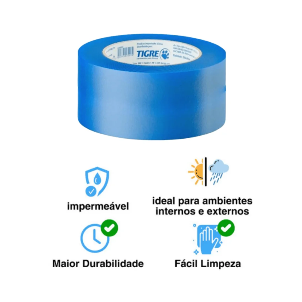 Fita Crepe Azul 48mm x 50m Tigre