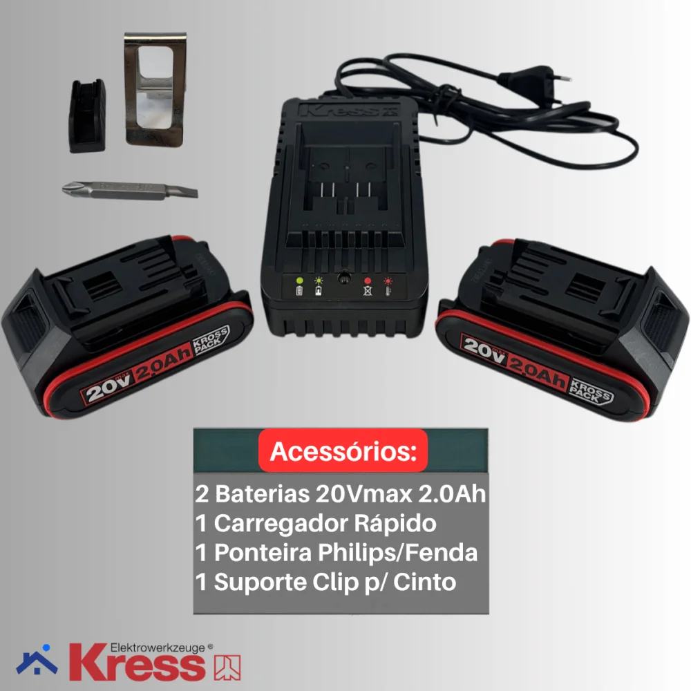 Furadeira de Impacto 20V Brushless Kress KH370.1