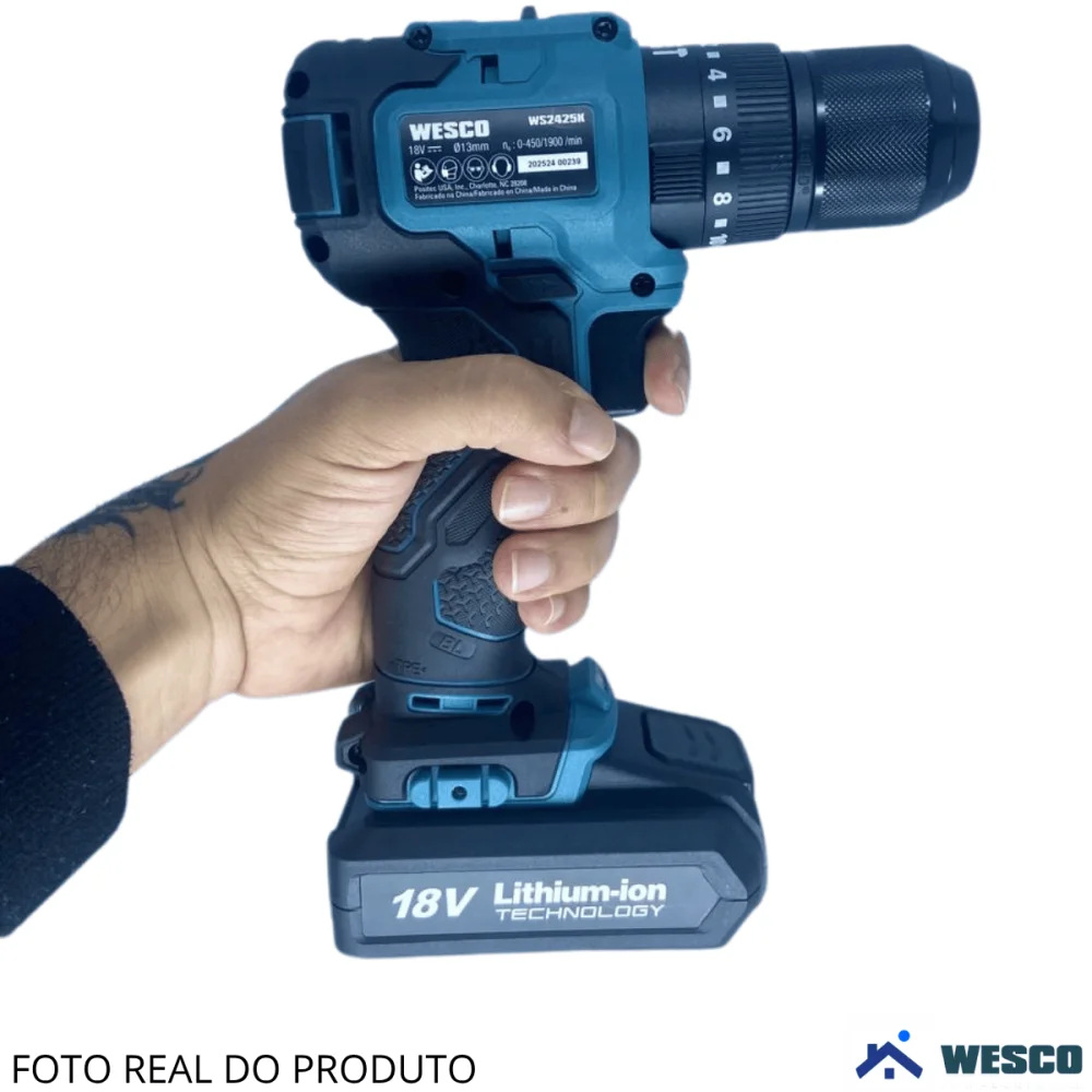 Furadeira Parafusadeira de Impacto Brushless 18V WS2425K Wesco