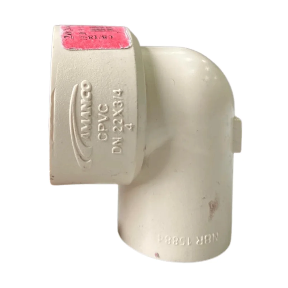 Joelho 90º de Transição Água Quente 22mm x 3/4 Super CPVC Amanco