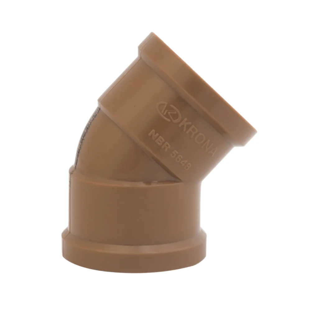 Kit 10 Peças de Joelho 45º PVC Marrom Soldável 20mm + 1 Adesivo PVC 75g Krona
