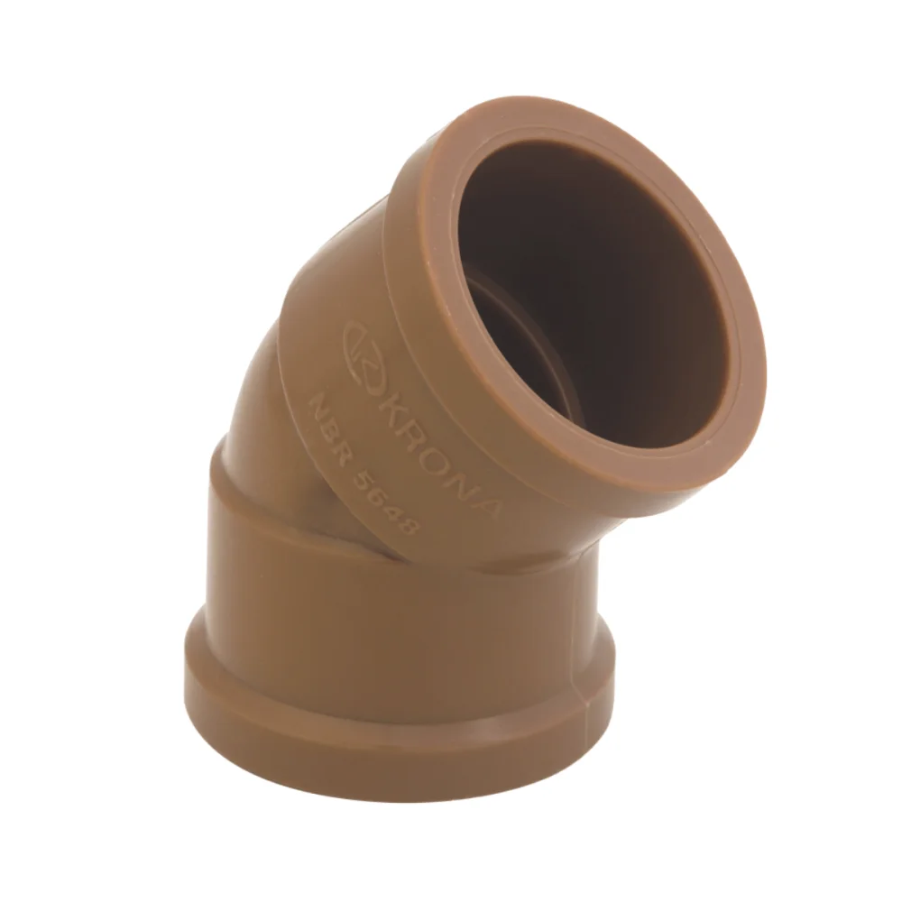 Kit 10 Peças de Joelho 45º PVC Marrom Soldável 20mm + 1 Adesivo PVC 75g Krona