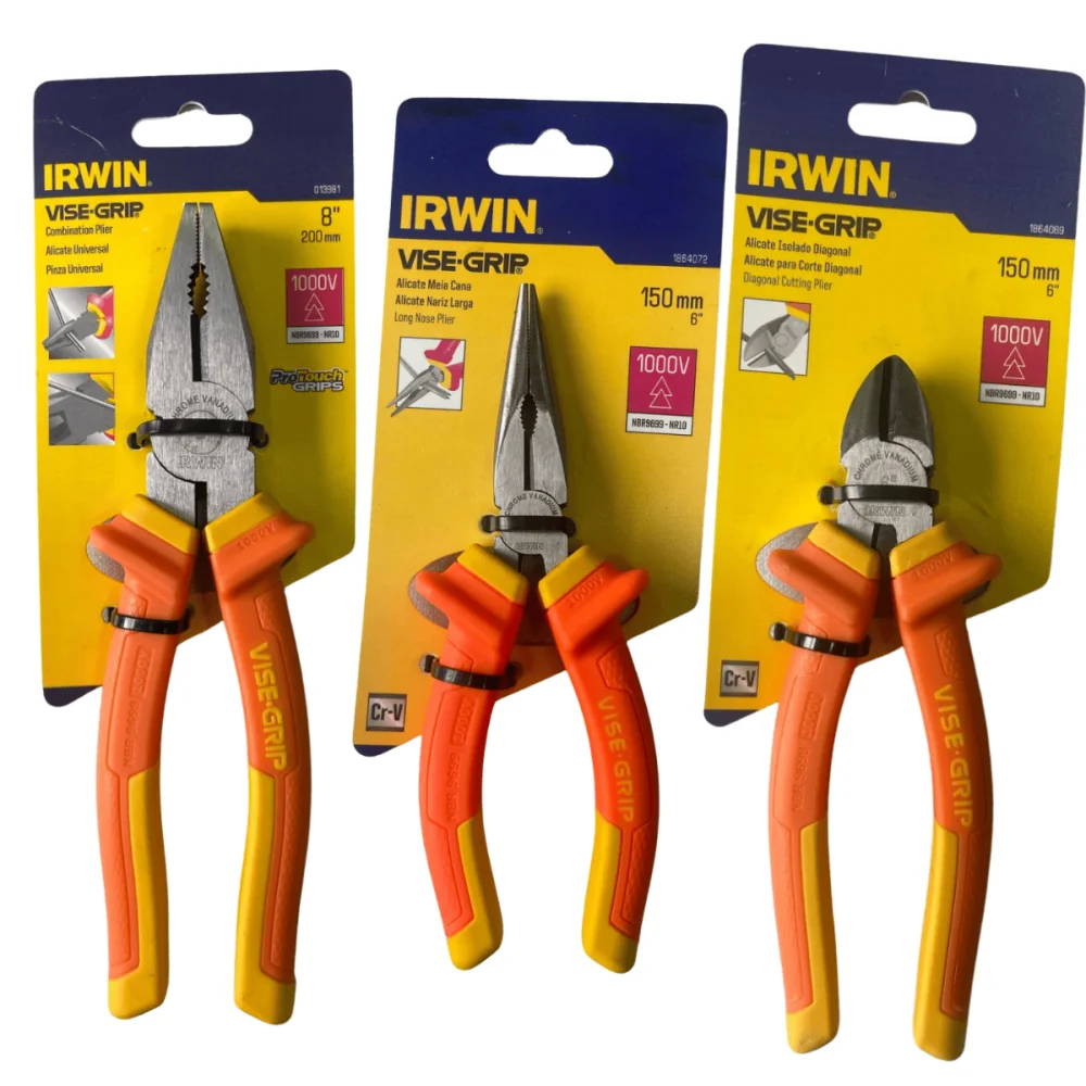Kit 3 Alicates Irwin Universal 8 Bico 6 Corte 6 1000v