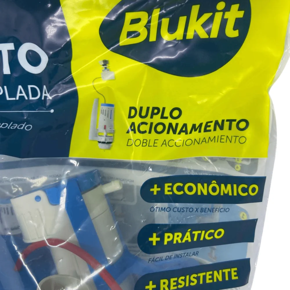 Kit Completo Para Caixa Acoplada Com Acionador Duplo Cromado Blukit