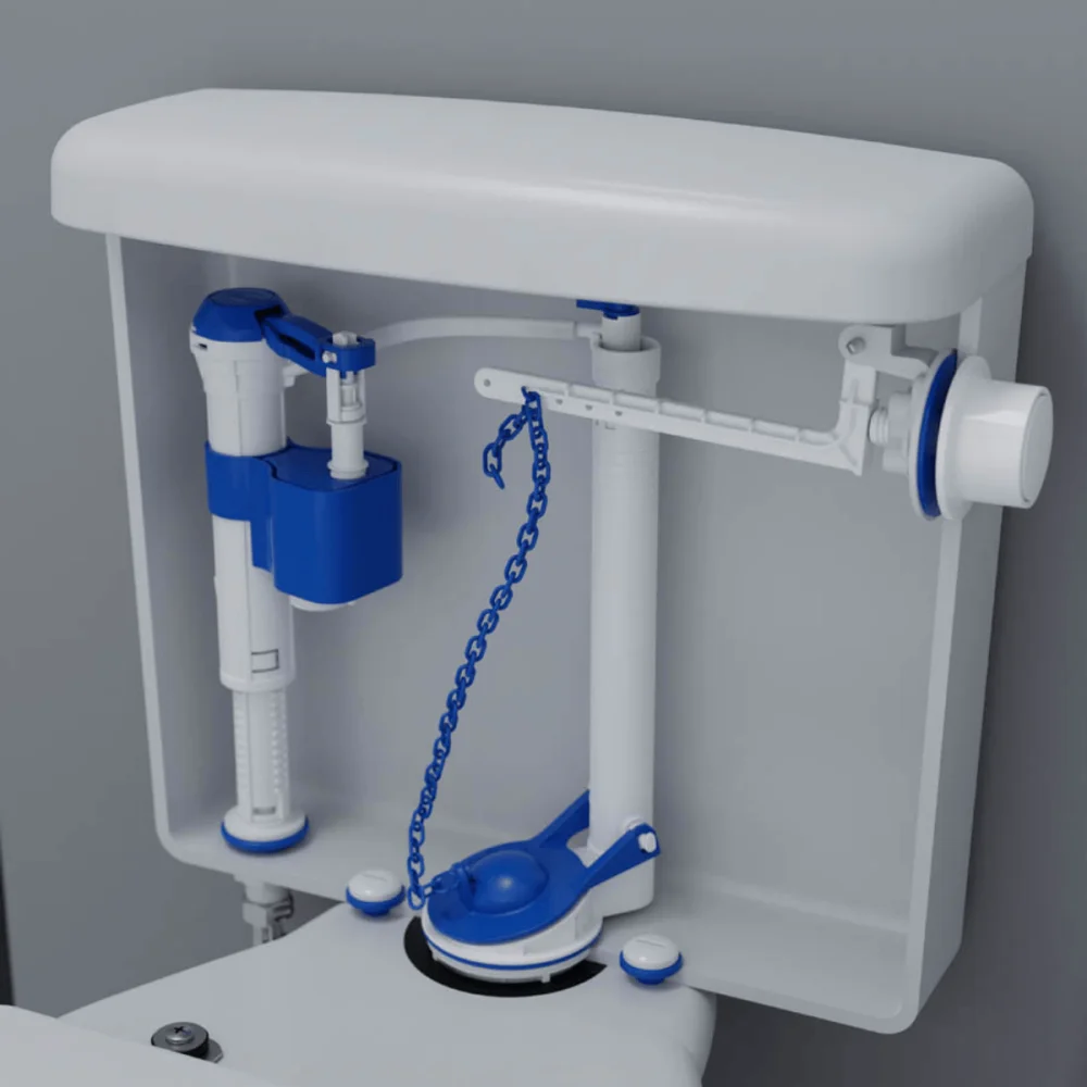 Kit Completo Para Caixa Acoplada Com Acionador Lateral Branco Blukit
