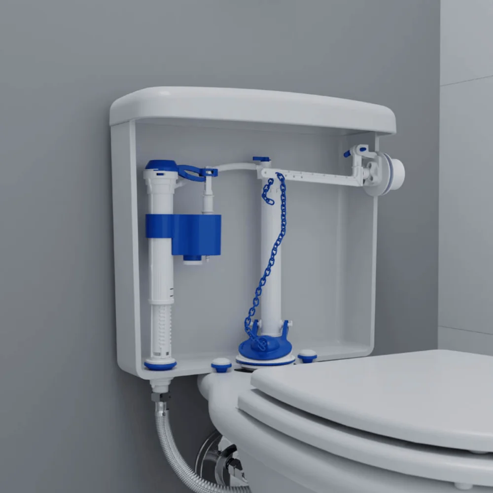 Kit Completo Para Caixa Acoplada Com Acionador Lateral Branco Blukit
