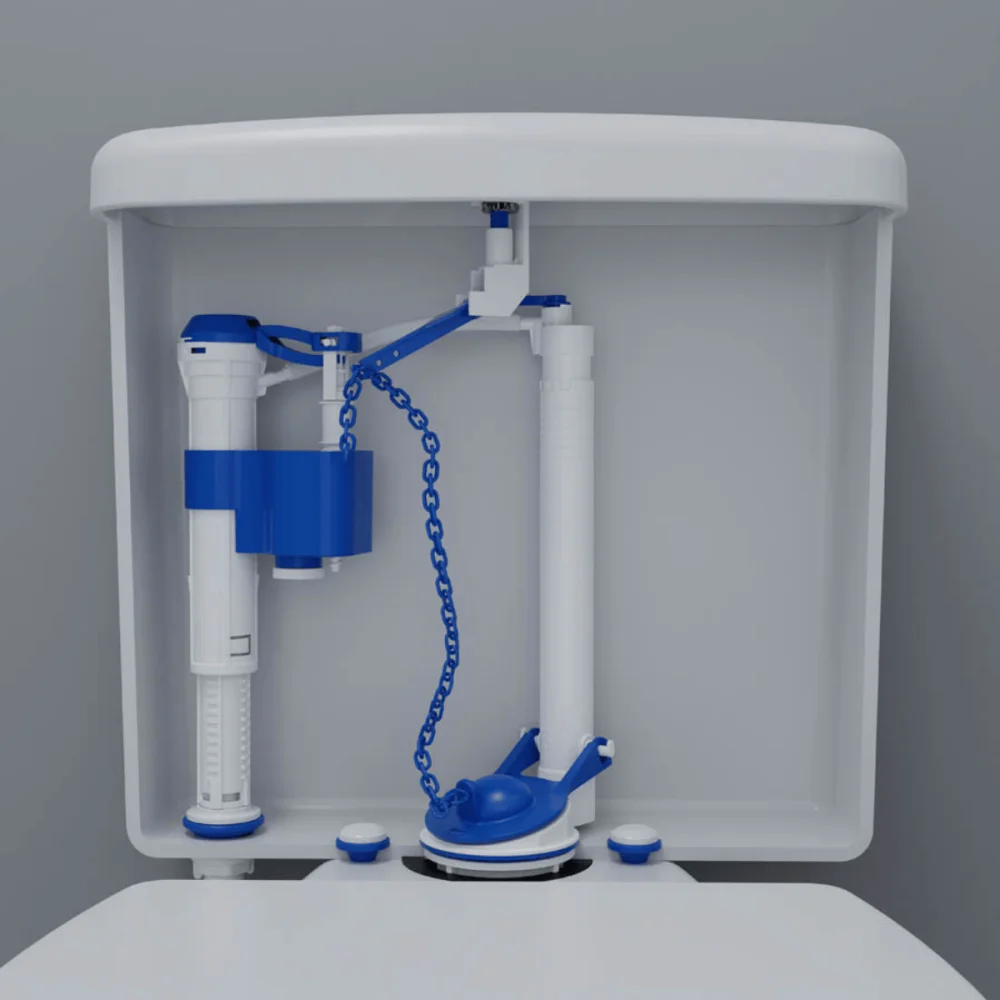 Kit Completo Para Caixa Acoplada Com Acionador Superior Branco Blukit