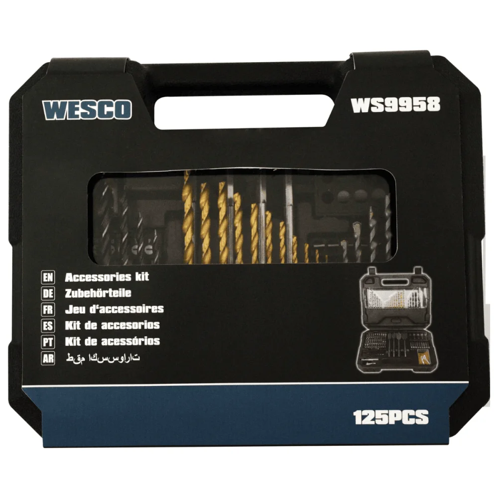 Parafusadeira Furadeira Bateria 12V WS2556 + Kit c/125 peças WS9958 Weso