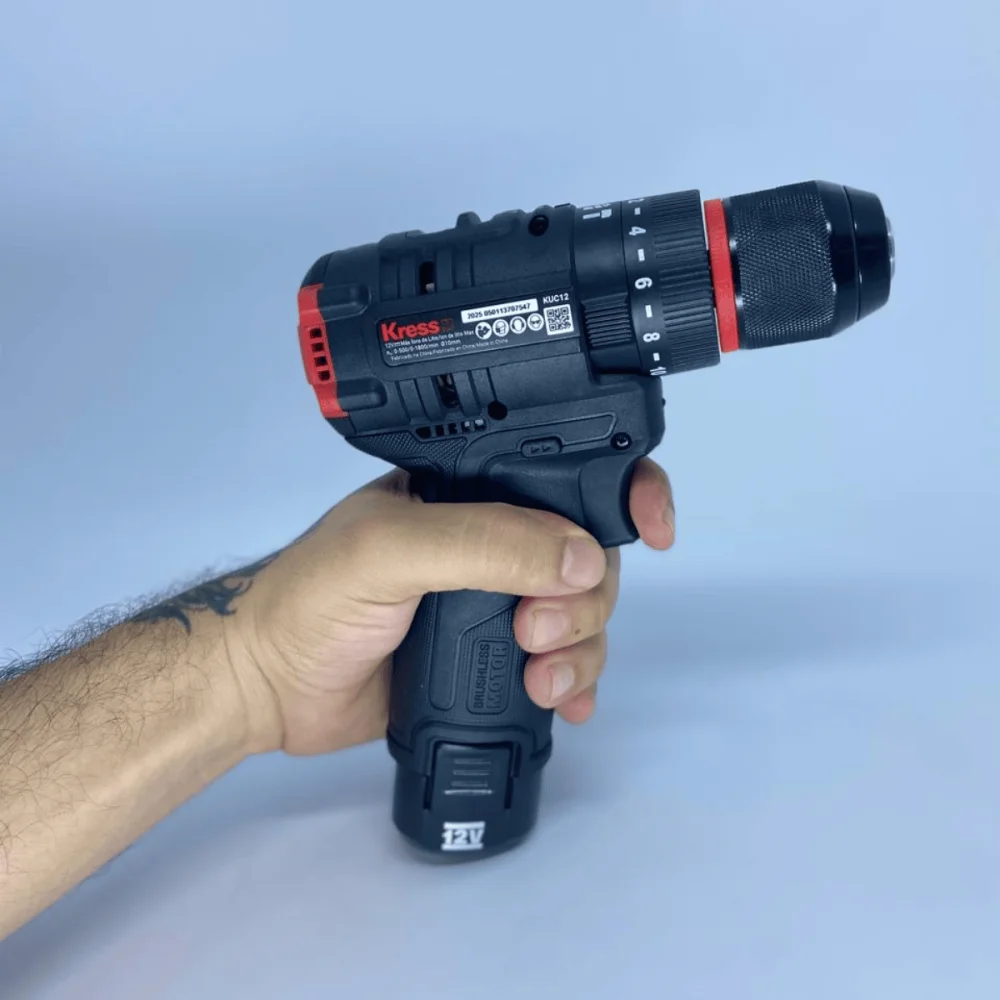 Kit Furadeira e Parafusadeira de Impacto 12V Brushless Kress KUG02