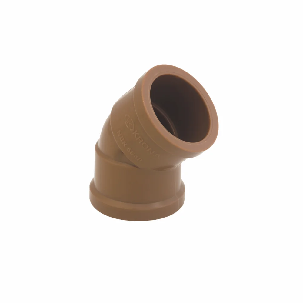 Kit Joelho 45º PVC Marrom Soldável 20mm C/ 10 Peças Krona