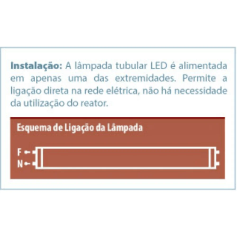 Lâmpada Tubular Led 18W Luz Branca 6500K 120cm Bivolt(127v - 220v) Lorenzetti