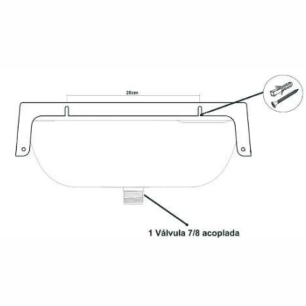 Lavatório Plástico 36cmx26cm Krona Com Válvula Acoplada