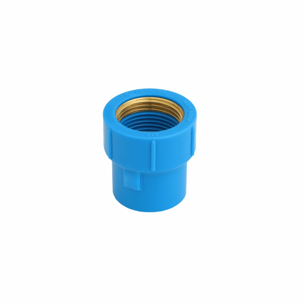 Luva Azul PVC Soldável Com Bucha De Latão 20x1/2 Krona