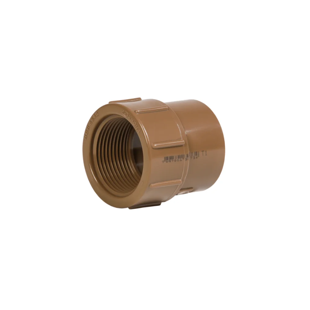 Luva PVC Marrom Soldável e Rosca 32mm x 1" (LR) Krona