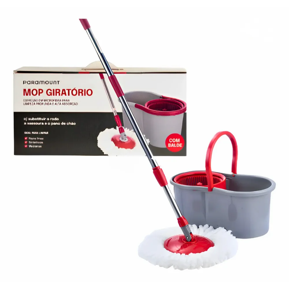 Mop Esfregão Giratório Com Balde 8lts Paramount
