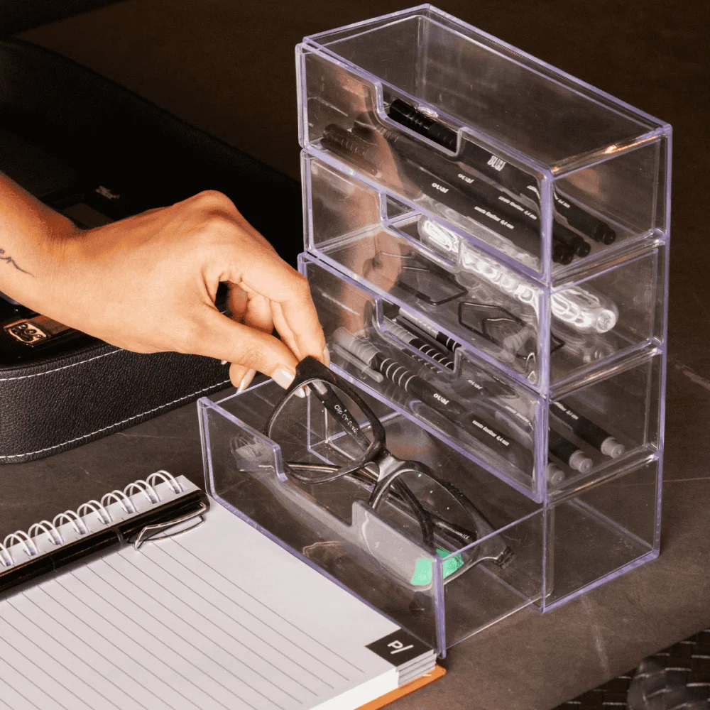 Organizador 4 Gavetas Multiuso Oculos Maquiagem Escritório