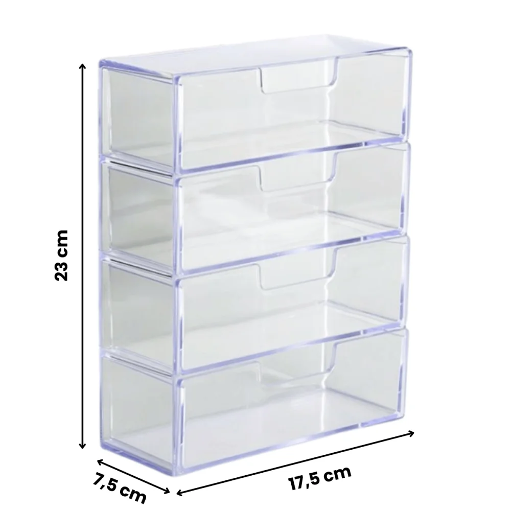 Organizador 4 Gavetas Multiuso Oculos Maquiagem Escritório