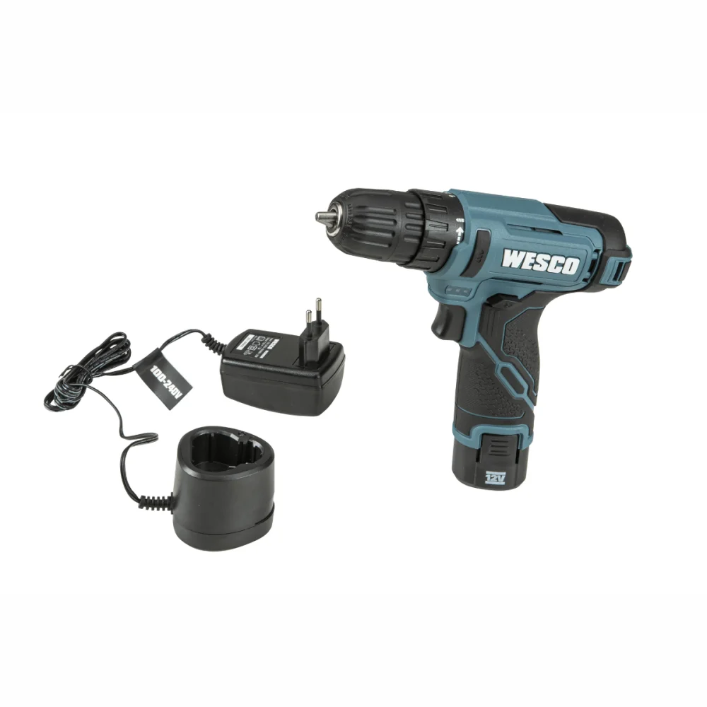 Parafusadeira Furadeira Bateria 12V WS2556 + Kit c/125 peças WS9958 Weso