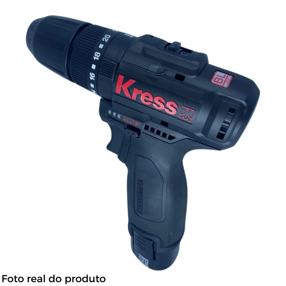 Parafusadeira Furadeira 12V 10mm 2 Baterias Brushless Motor KUC11 Kress