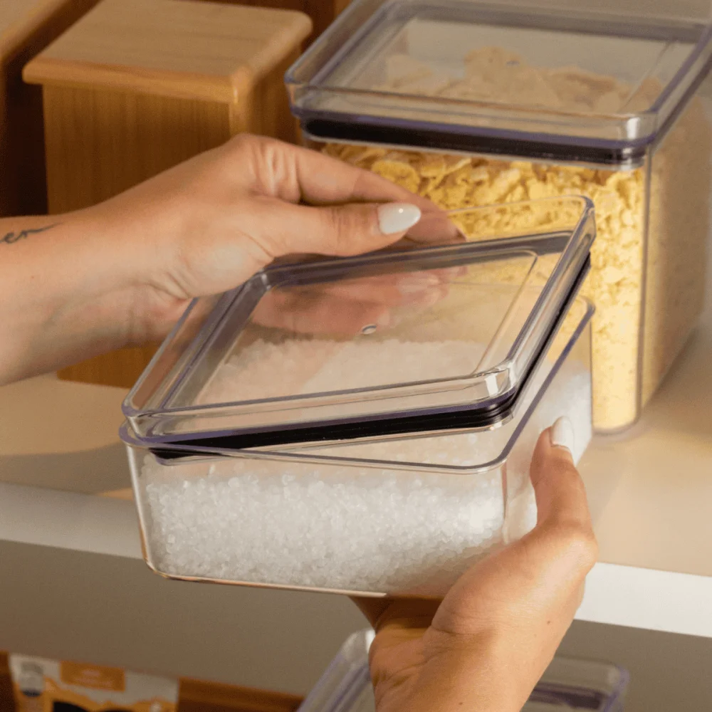 Pote Hermético Quadrado 1.060ml Lumini Cristal Paramount