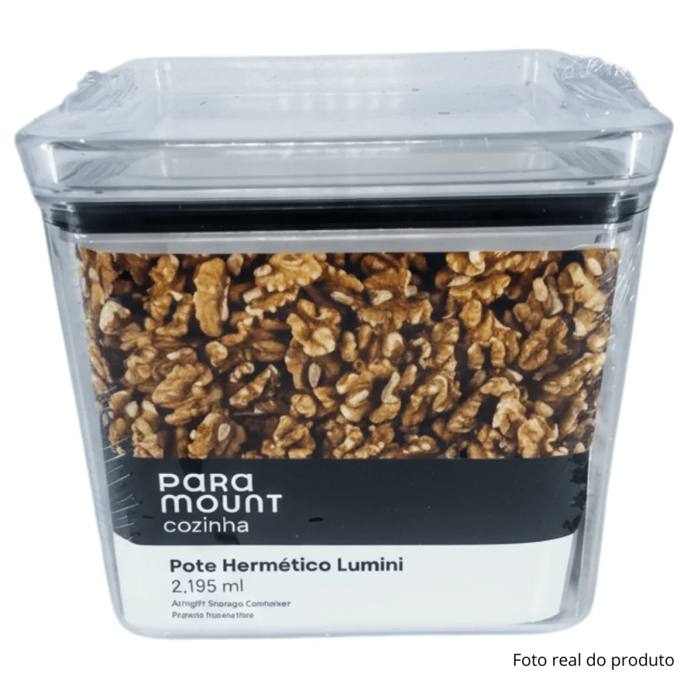 Pote Hermético Quadrado 2.195ml Lumini Cristal Paramount