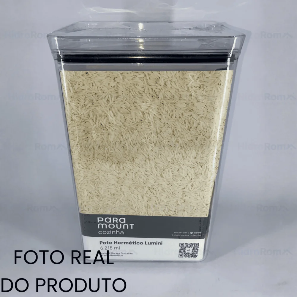 Pote Hermético Quadrado 6.215ml Lumini Cristal Paramount