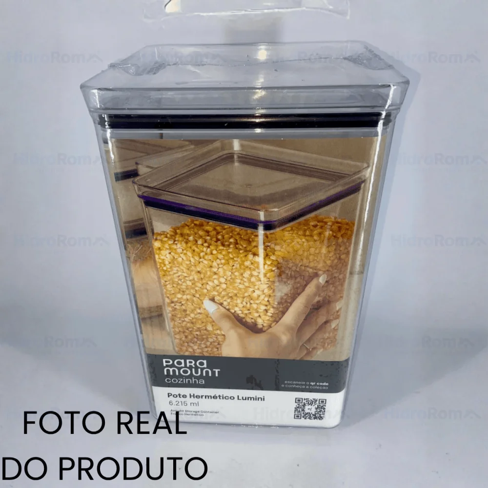 Pote Hermético Quadrado 6.215ml Lumini Cristal Paramount