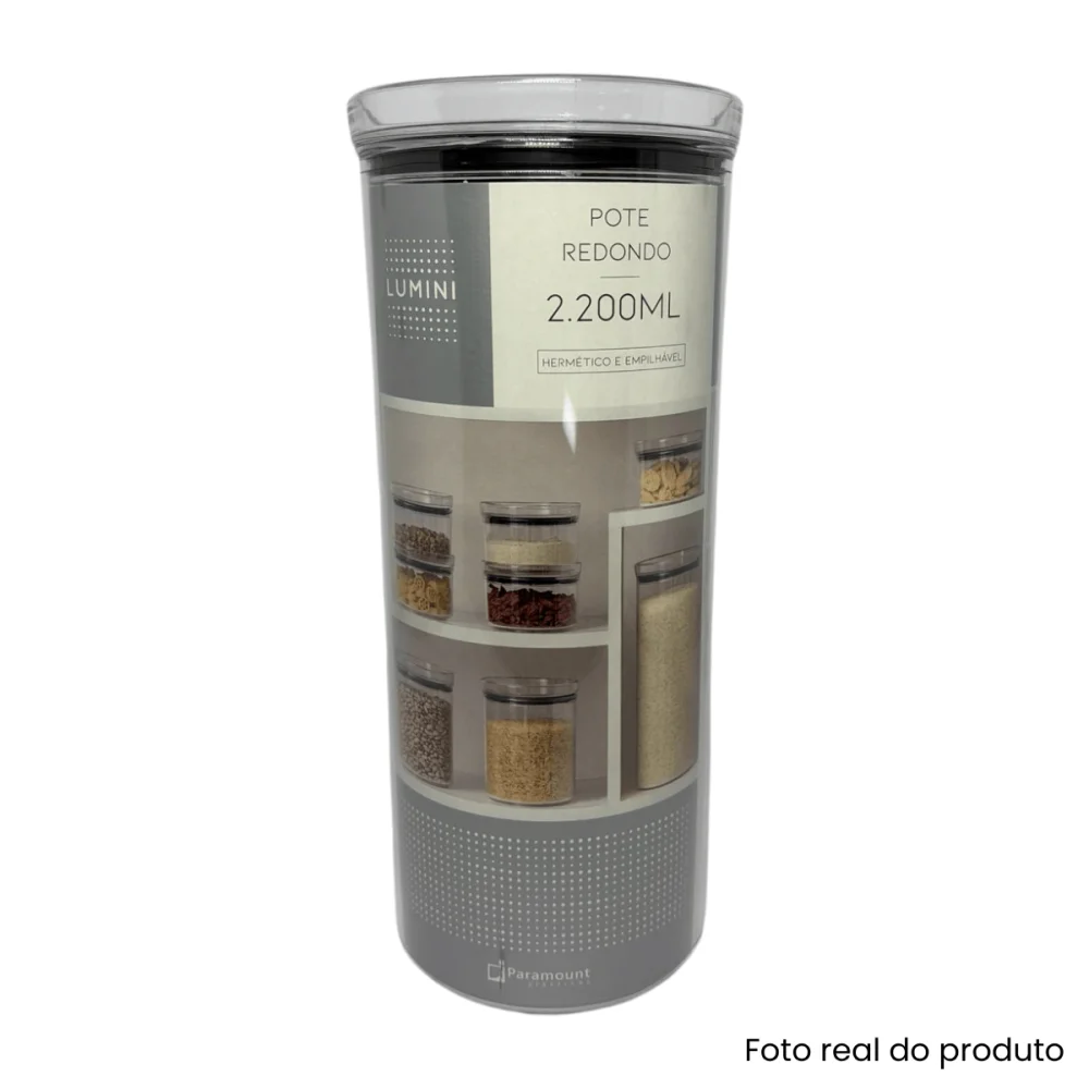 Pote Hermético Redondo 2.200ml Lumini Cristal Paramount
