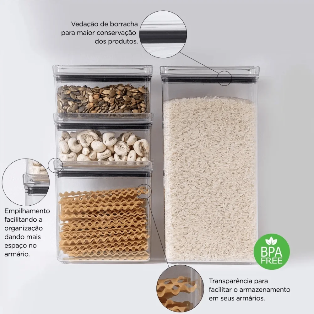 Pote Hermético Retangular Lumini 2.600ml Paramount