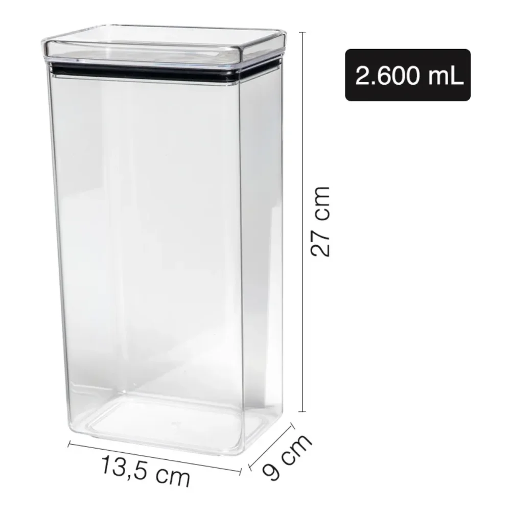 Pote Hermético Retangular Lumini 2.600ml Paramount