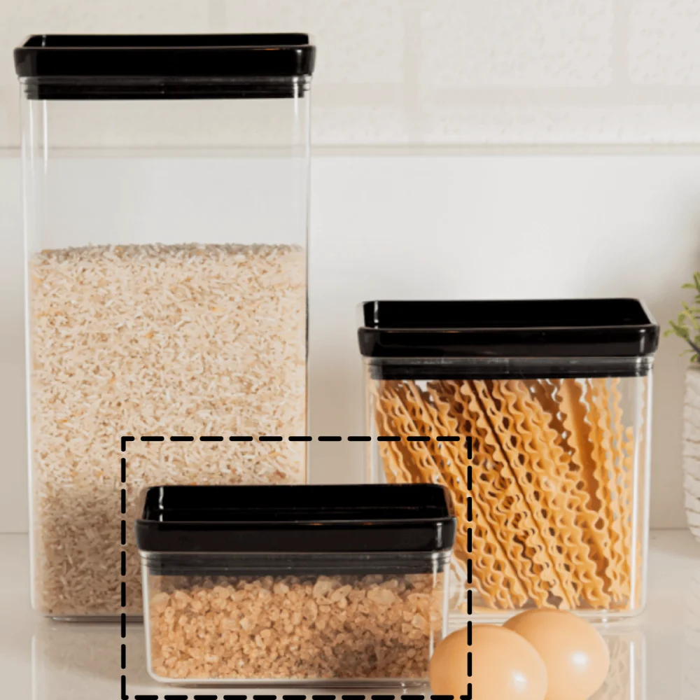 Pote Hermético Retangular Lumini Black 580ml Paramount