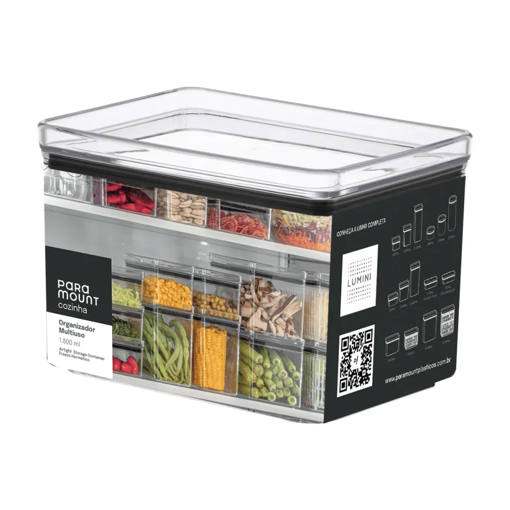Pote Organizador Multiuso Hermético Lumini 1.800ml Paramount