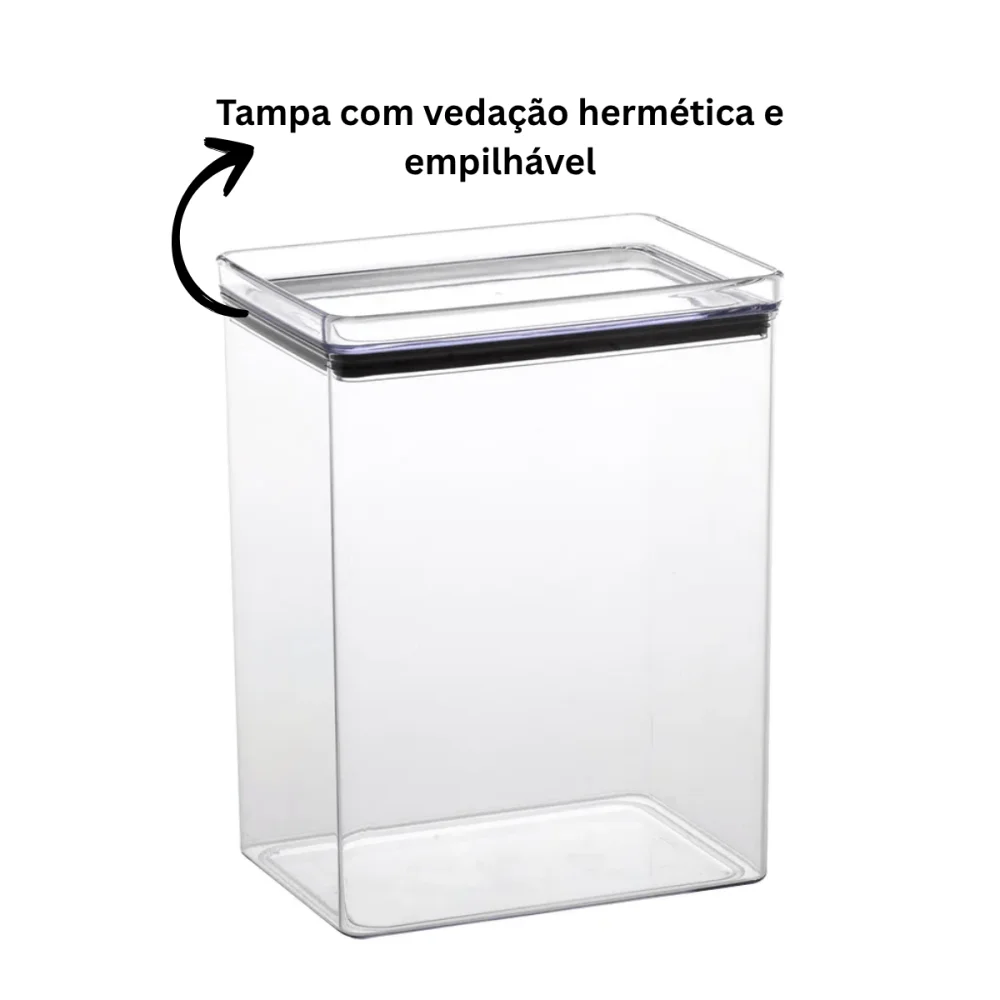 Pote Organizador Multiuso Hermético Lumini 4.200ml Paramount