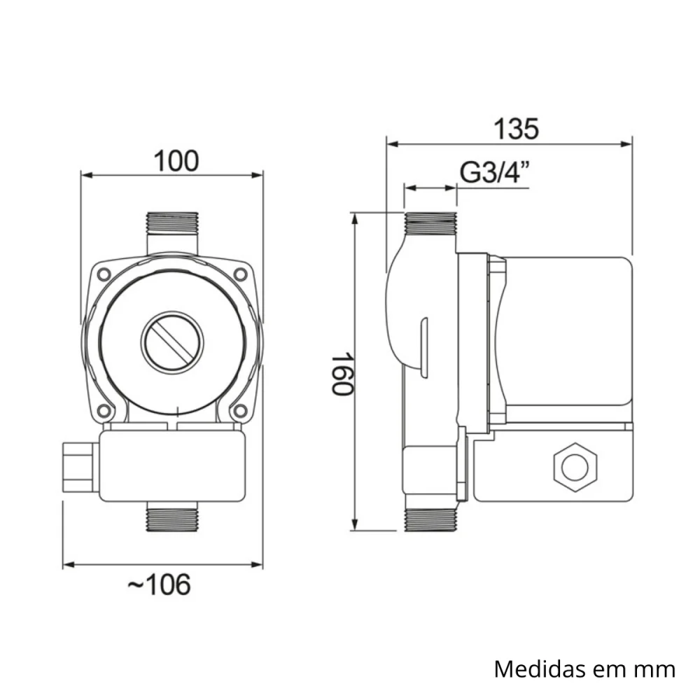 Pressurizador de Água PL12 160W 12mca Lorenzetti 220v