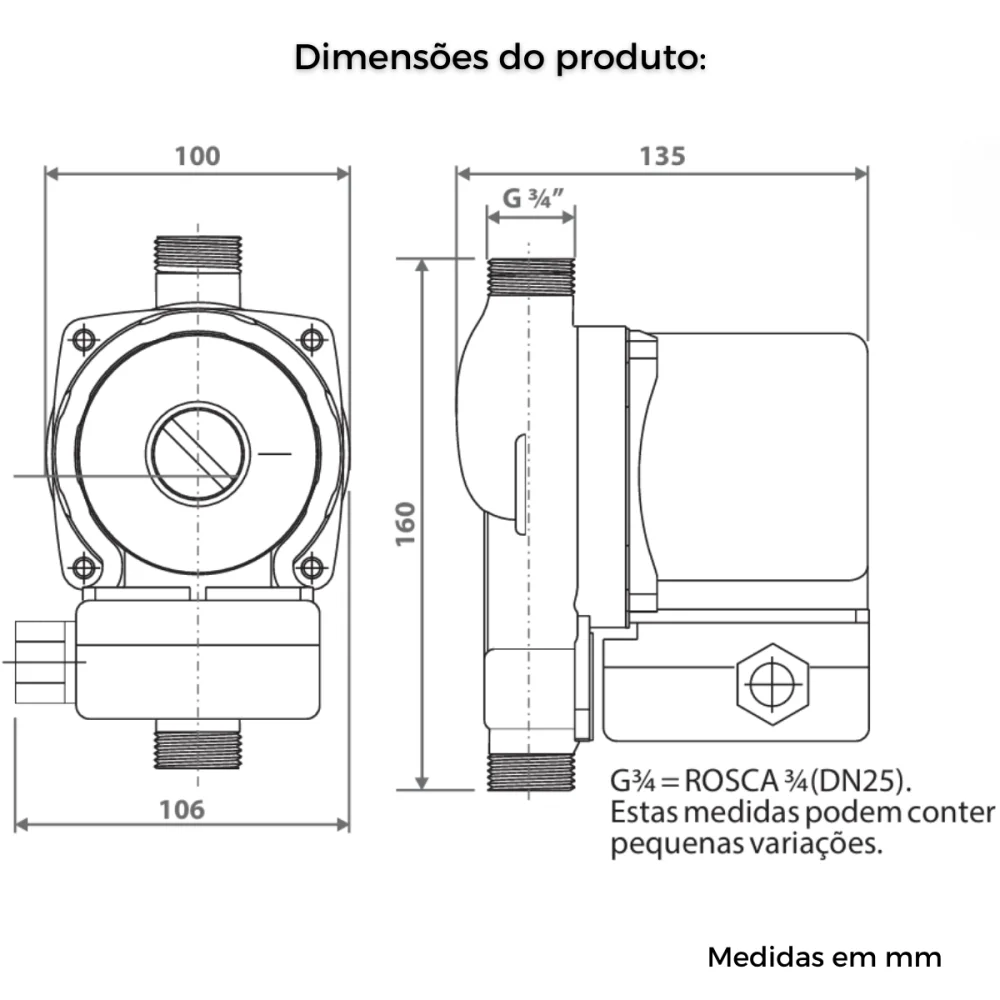 Pressurizador de Água PL9 120W 9mca Lorenzetti 220v