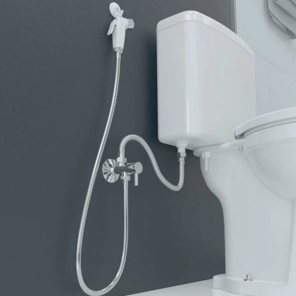 Registro 1/4 De Volta Com Derivação ABS Cromado Para Ducha Higiênica 1/2"x1/2" Blukit