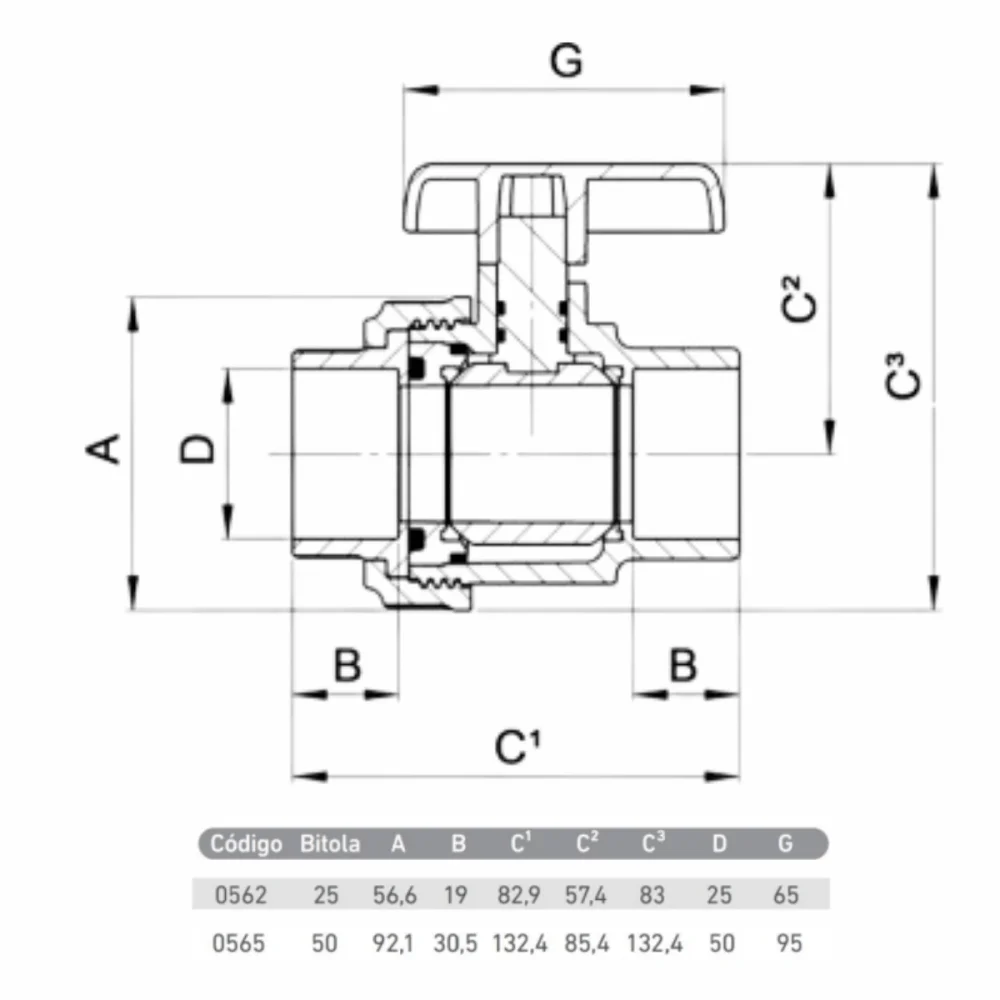 Registro De Esfera Soldável 25mm x 3/4" Com União Marrom Krona